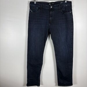 Mavi‎ Black Men's 38/34 Blue Hunter Casual Straight Leg Dark Wash Denim Jeans